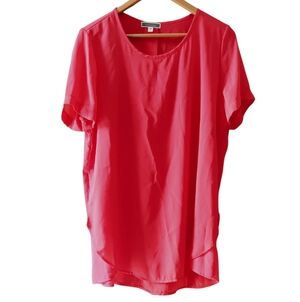 Pleione Coral Layered Blouse Size  Large